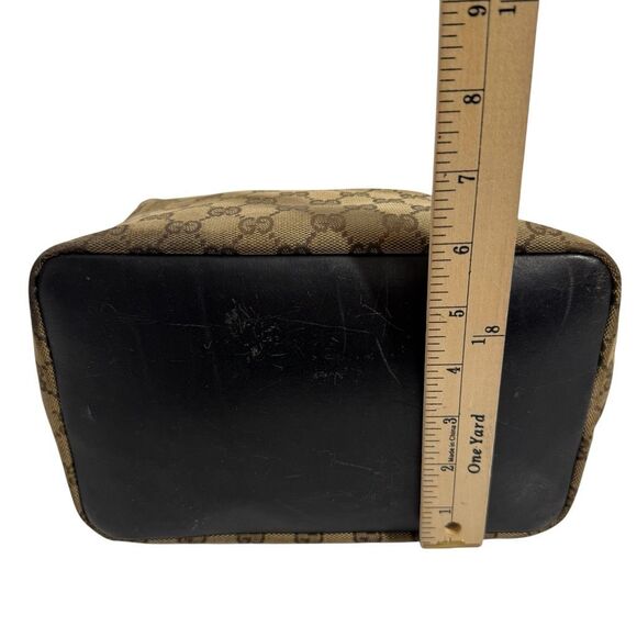 Gucci Authentic Bamboo Handle Shoulder Bag Women's Brown Beige Monogram Canvas - Picture 9 of 11